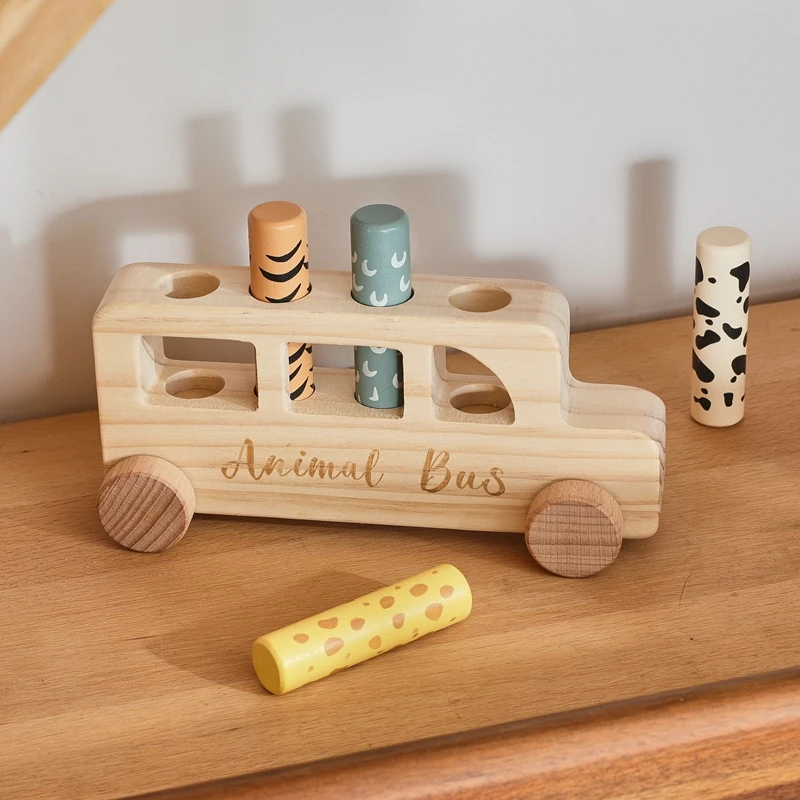 Montessori Spielzeug Baby Finger Feine Sport Spiel Tier Haut Erkenntnis Pädagogisches Spielzeug Keine Bpa Holz Bus Presse Bounce Spielzeug Kind Geschenk – Detail 6