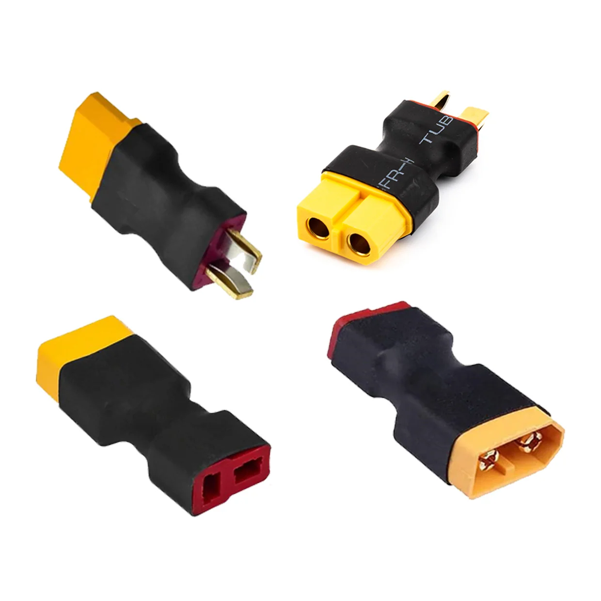 RCXAZ RC XT60 Female to Male T Plug Connector Adapter Wireless RC LiPo Battery Connector for Deans Male to XT60 Female (5PCS)