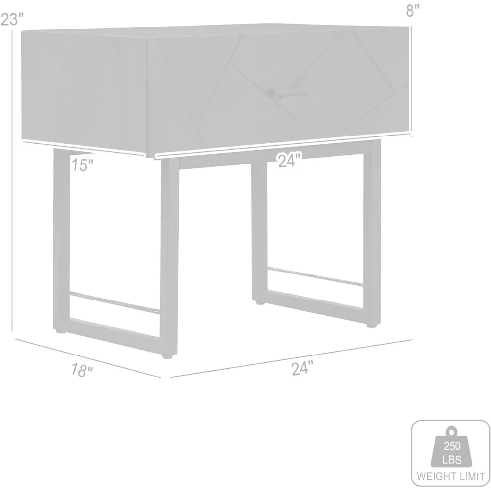 منضدة حديثة بدرج واحد بأرجل معدنية - أثاث غرفة نوم أنيق للاستخدام الداخلي الأنيق #2