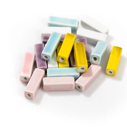22x8mm Ceramic Beads Candy Colored Vibrant Handmade Unique Crafting Pieces Essential DIY Craft for Jewelry Making TCZ168