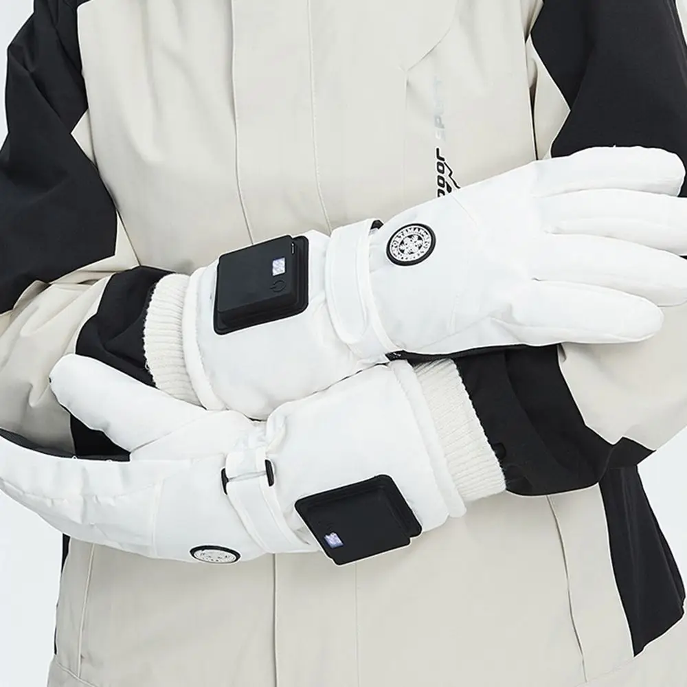 Windproof Electric Heated Gloves Thickening And Velvet Waterproof Smart Heated Gloves Cold-Proof 3 Heating Levels