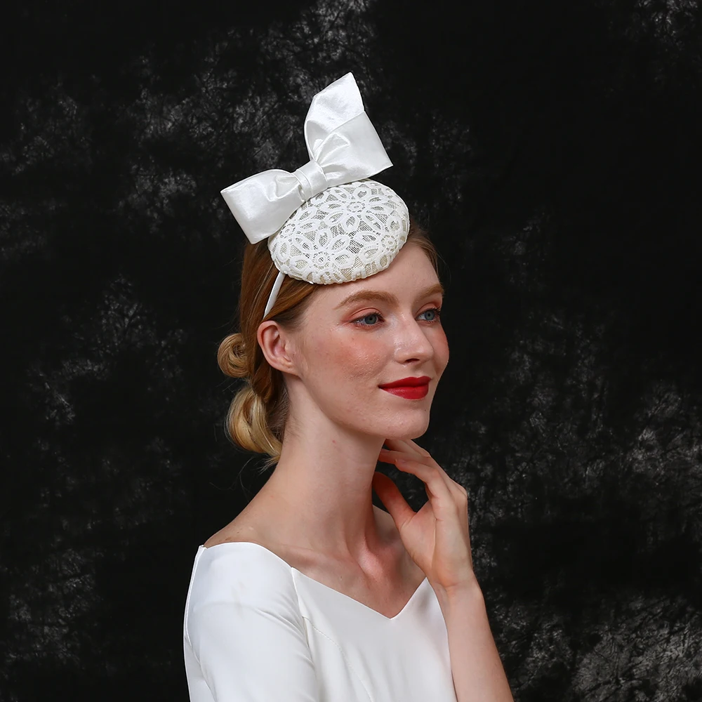 Bridal Fascinator kapelusz z welonem phillbox opaska z kapeluszem ślub Derby koktajl spotkanie przy herbacie nakrycia głowy dla kobiet dziewczyna-fascinators