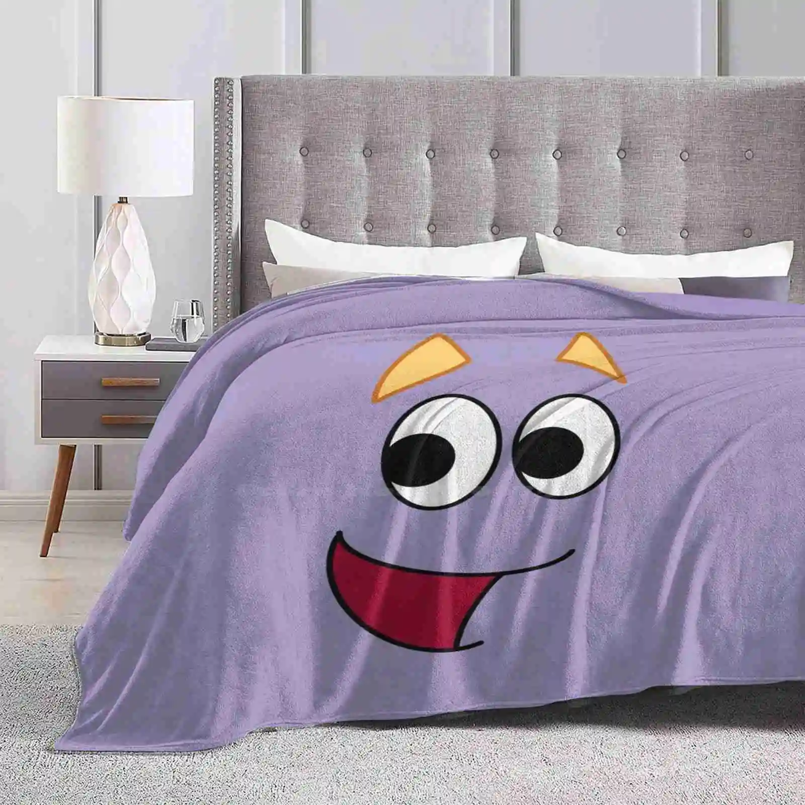 دورا حقيبة الظهر بطانية ناعمة دافئة وخفيفة رقيقة دورا والأحذية المستكشف لطيف وجه سعيد ابتسامة ابتسامة وجه متحمس كبير #2