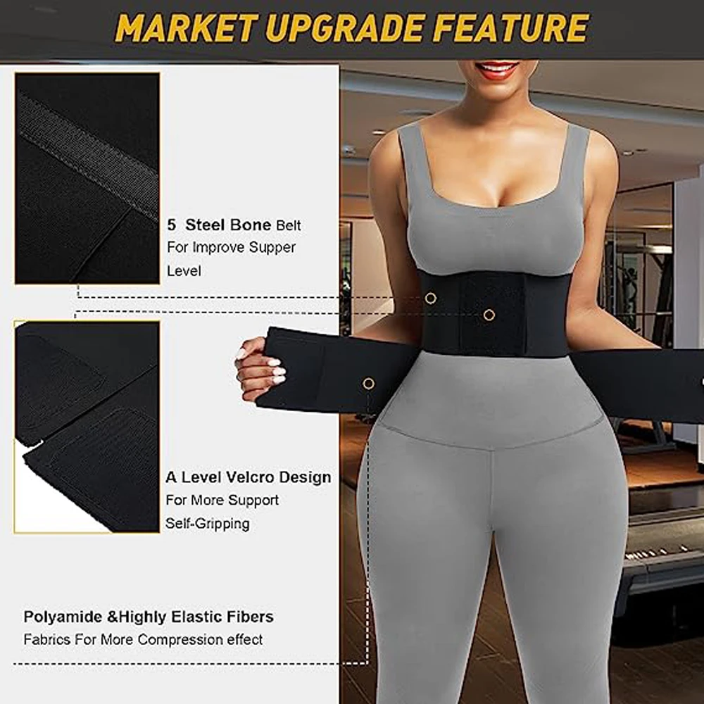 Waist Trainer Corset Women Workout Trimmer Sweat Sports Girdle Belt Body Shaper For Muscle Training Fat Burning Fitness Straps