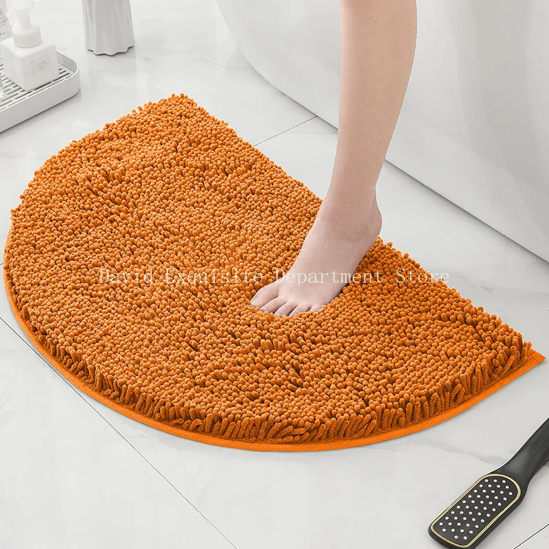 

Semicircular Pet Mat Non Slip Water Absorbent Chenille Bath Mat Floor Carpet Shower Rug