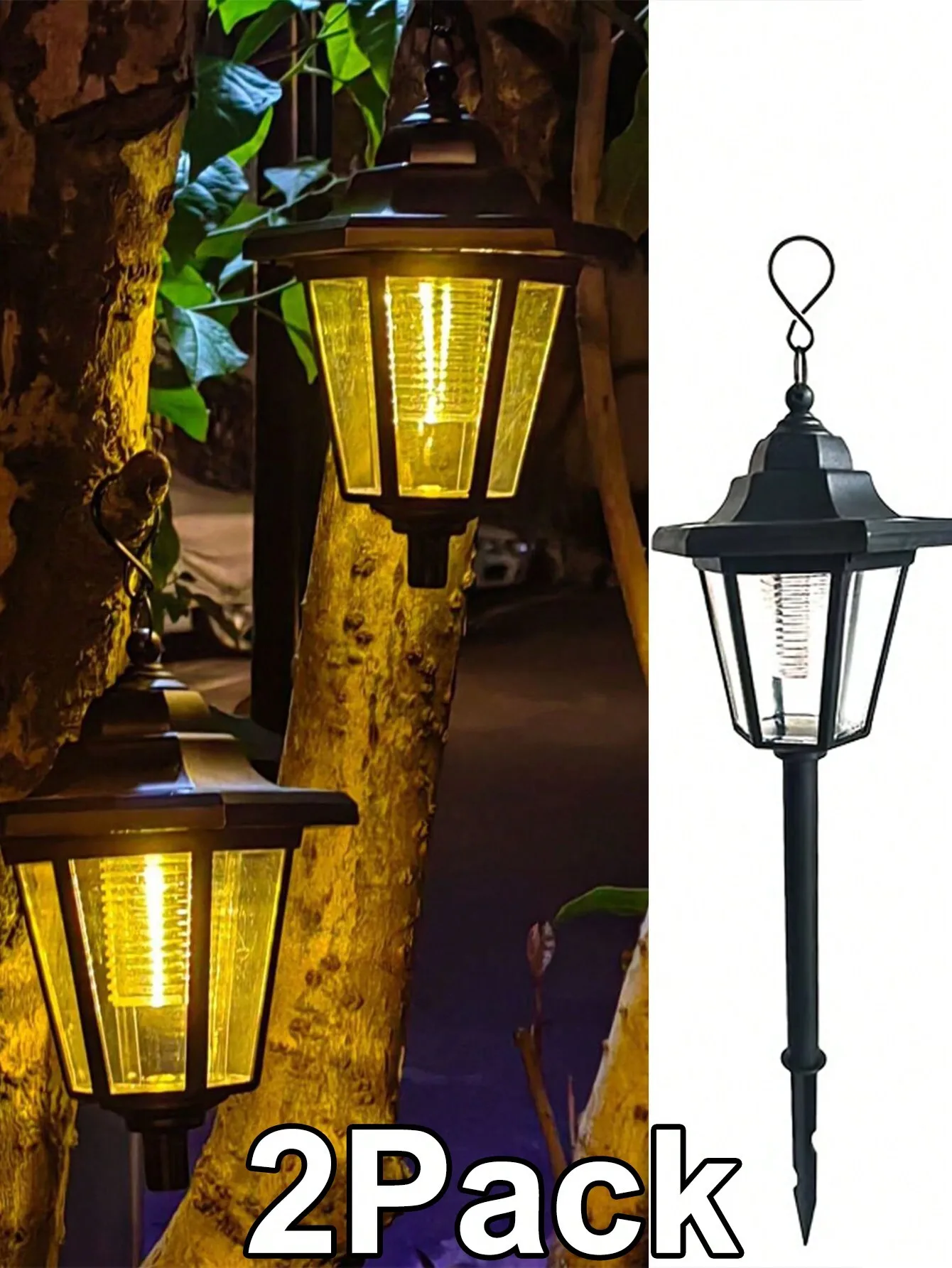 عبوتان من مصابيح المسار الشمسية: تشغيل/إيقاف تلقائي، ديكور ساحة/فناء خارجي، مصابيح مناظر طبيعية للهالوين/عيد الميلاد