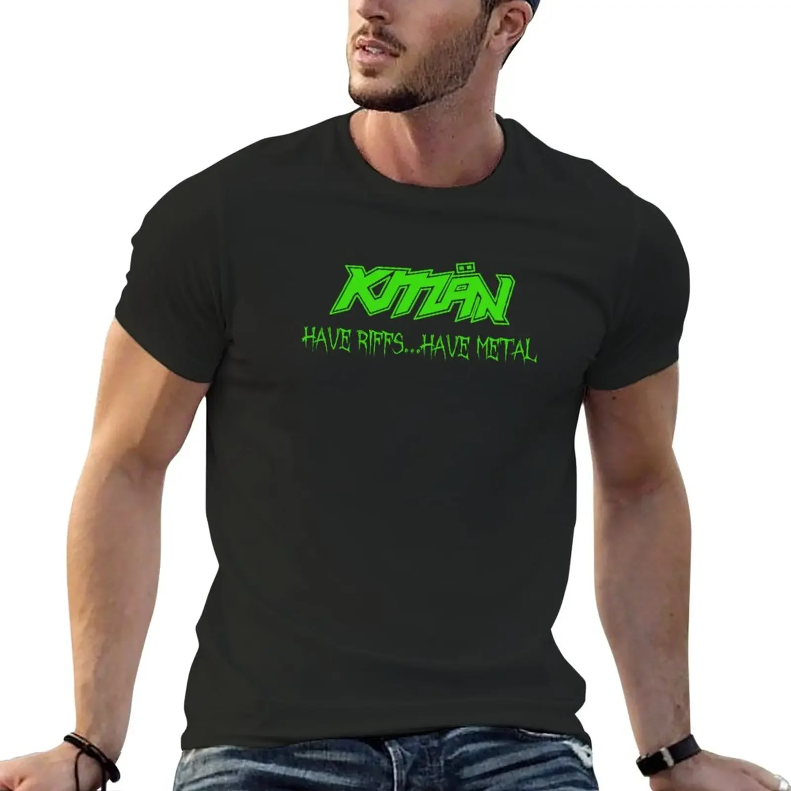 

New KMAN - Have Riffs - Green - CLEAR T-Shirt korean fashion sports fan t-shirts Blouse mens clothing