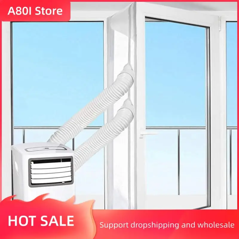

A80I Window Seal For Portable Air Conditioner 400Cm Flexible Cloth Sealing Panel Window Seal With Zipper And Quick Adhesive Whit