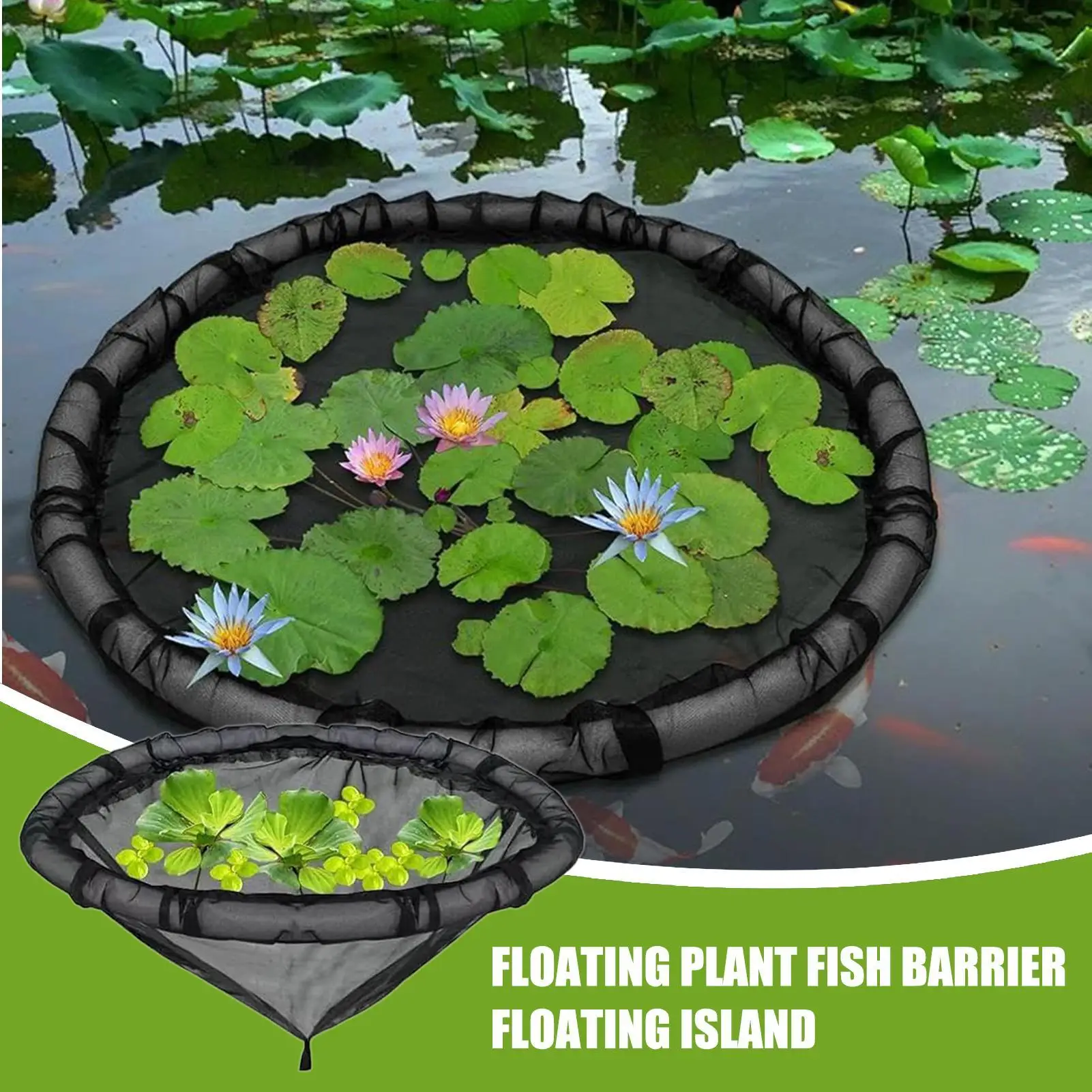 Floating Pond Corral Round Floating Flora Island 17.7inch Netting Planter Water Features Decor Fine Mesh For Garden Fish Pond