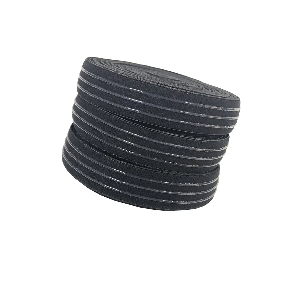 20mm Non-slip Silicone Black Elastic Band for Sportswear Belt Strech Ribbon DIY Outdoor Clothing Sewing Material