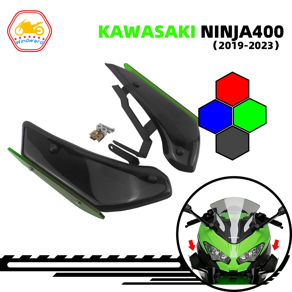 

Fits For KAWASAKI NINJA400 19-23 NINJA 400 2019 2020 2021 2022 2023 Downforce Sport Side Spoilers Aerodynamic Wing Deflector