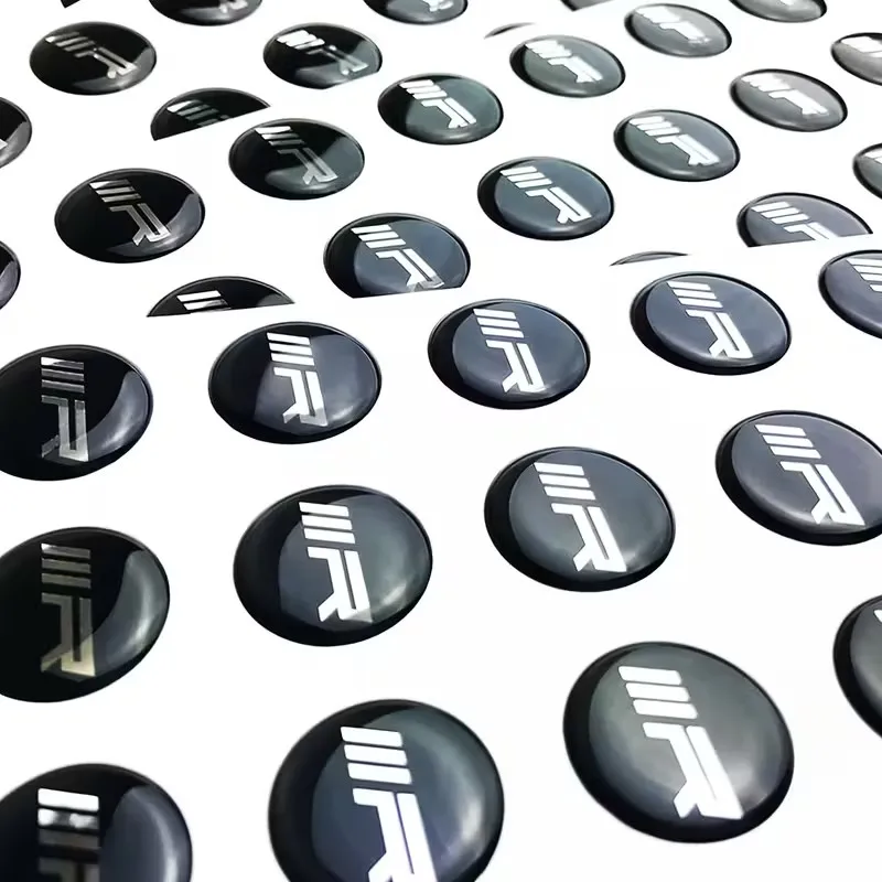 Picture 4: 50/100PCS Customized Round 3D Dome Resin Adhesive Sticker - Waterproof Epoxy Resin Printed Shop Name Label