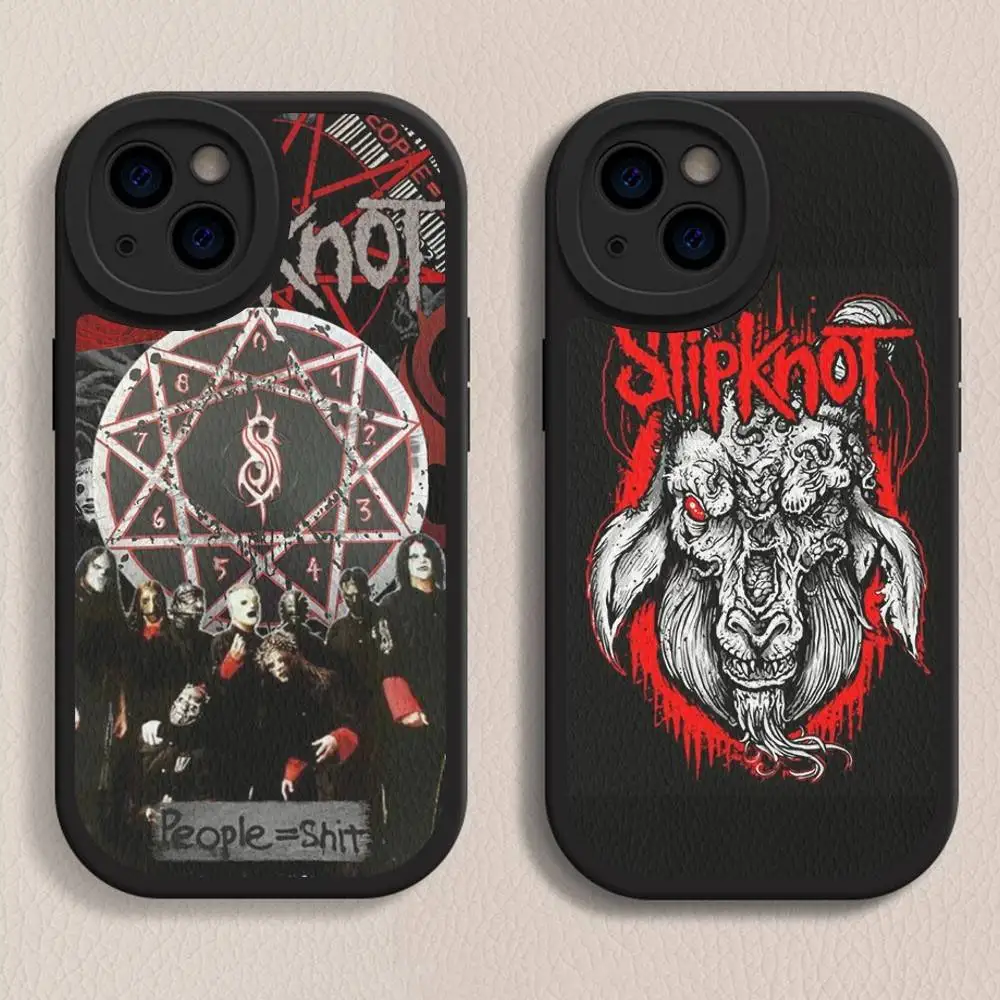 S-Slipknot Rock For IPhone 16 15 14 13 12 11 Pro Max Plus Shockproof Leather Soft Phone Cover