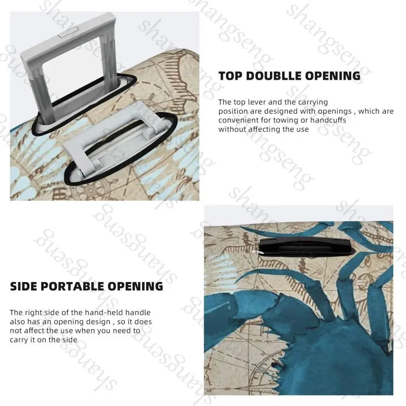 Turtle Octopus marine animal Travel suitcase protective case suitcase cover elastic protection washable Luggage cover, 18-32 in