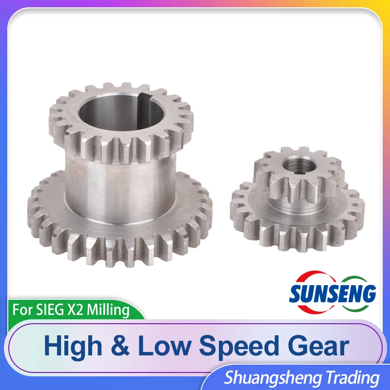 

2pcs High&low Metal Transmission gear T29xT21&T20xT12 SIEG X2 Mini-Mill Main shaft duplicate double gear