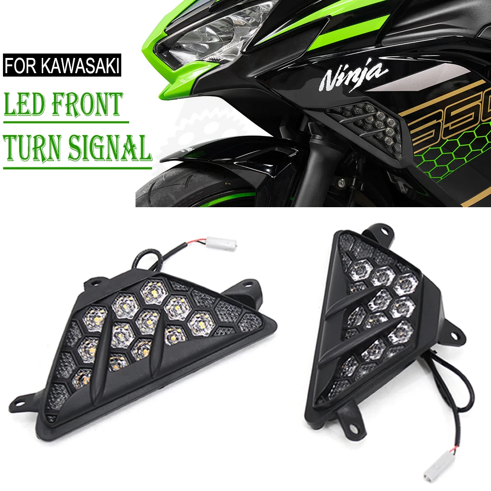 ใหม่ 1 ชิ้นอุปกรณ์เสริมรถจักรยานยนต์ LED ไฟเลี้ยวไฟสัญญาณ Flashers สําหรับ Kawasaki NINJA 300 400 650 1000 ZX6R ZX-6R