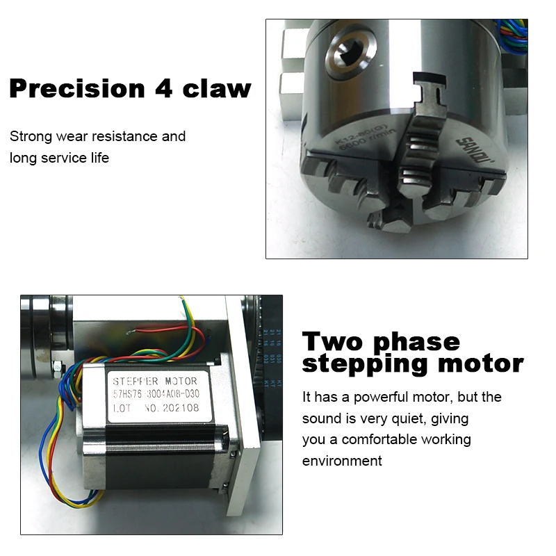 

LY Rotary Axis 4th Axis with Activity Tailstock MT2 65MM Center Height for Engraving Carving Milling Machine Use