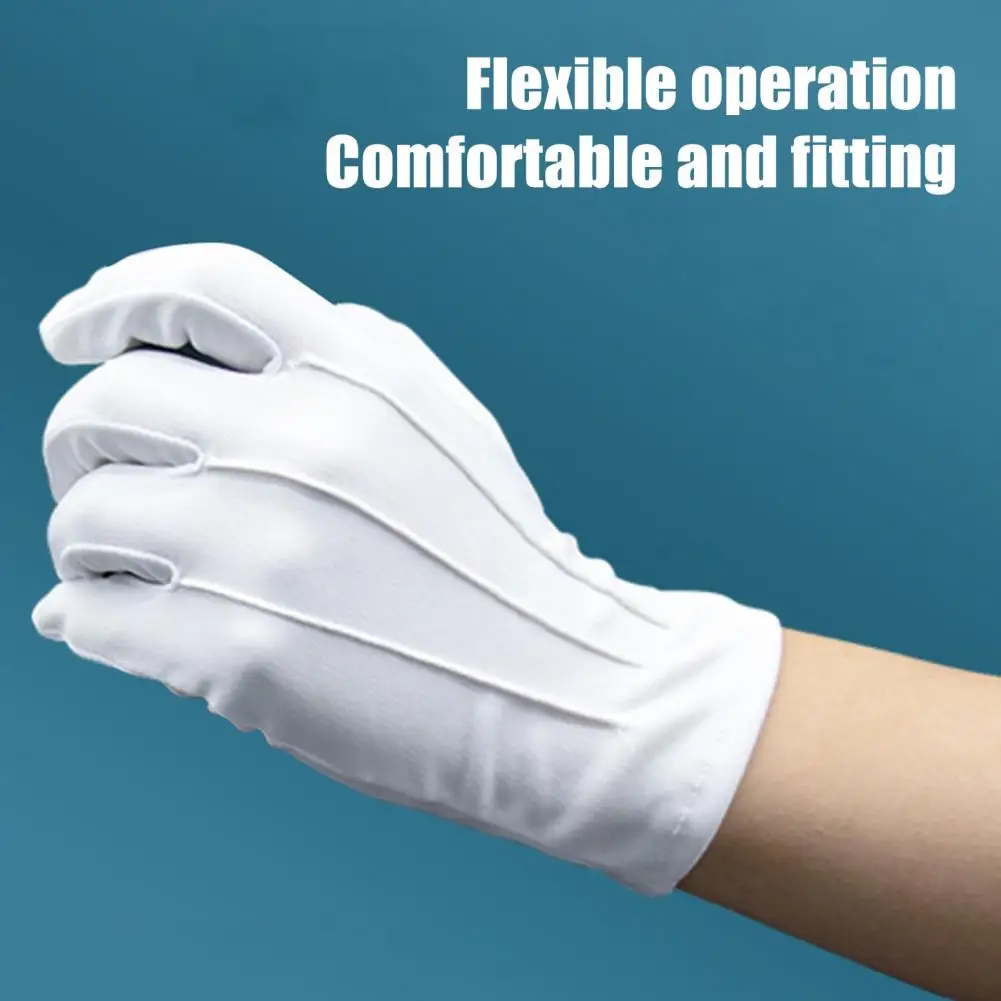 White Formal Gloves Uniform Costume Tuxedo Guard Gloves For Men Women Coin Jewelry Inspection Gloves For Server 공식적인 장갑