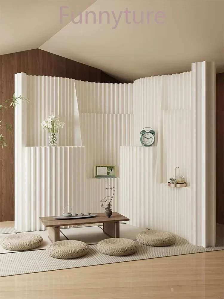 Screen Partition Office Commercial Display Shopping Mall Boutique Booth Folding Paper Rack Product Showcase Shelf Display