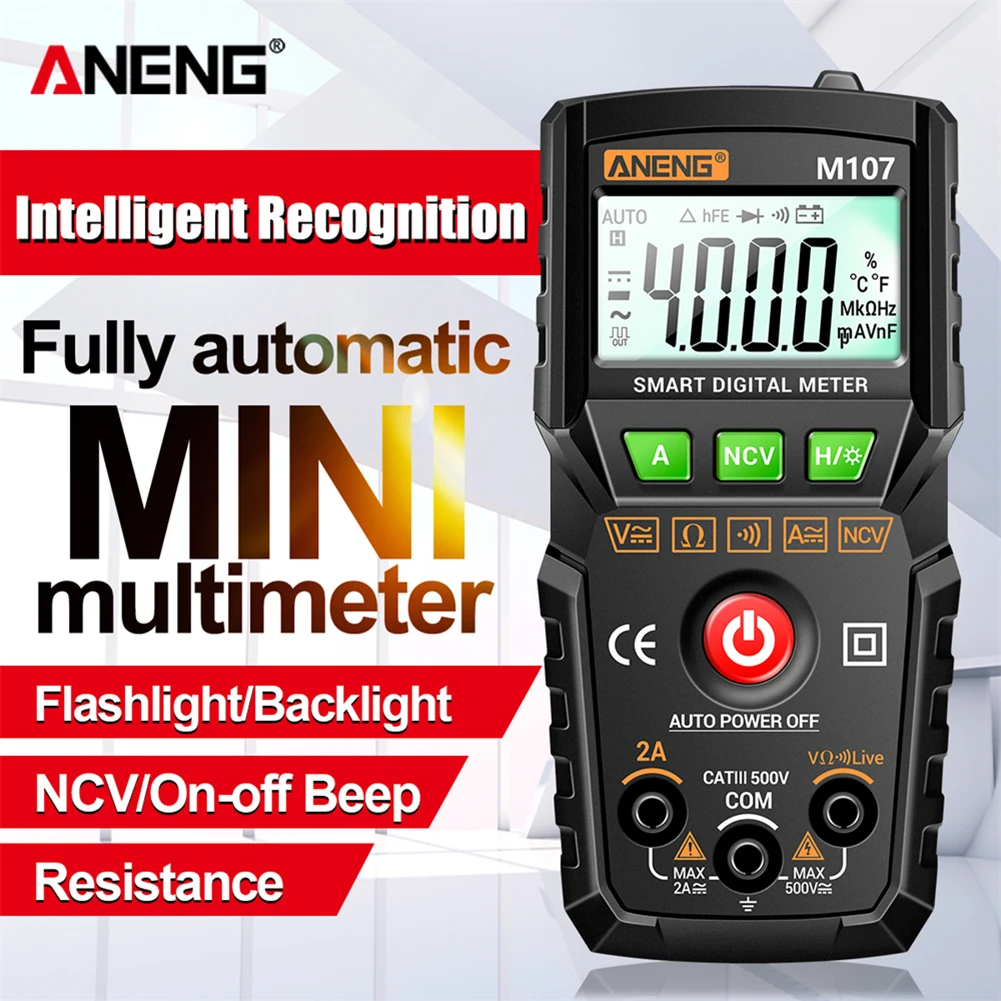 ANENG M107/M108 Digital Multimeter 4000Count AC/DC Current Ammeter Voltmeter Digital Voltage Tester NCV Capacitance Multi Tester