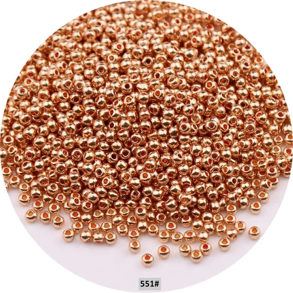 11/0 Japan Metallic Colors Glass Seedbeads 2mm Uniform Bronze Plated Round Spacer Glass Beads For DIY Charm Craft Jewelry Making