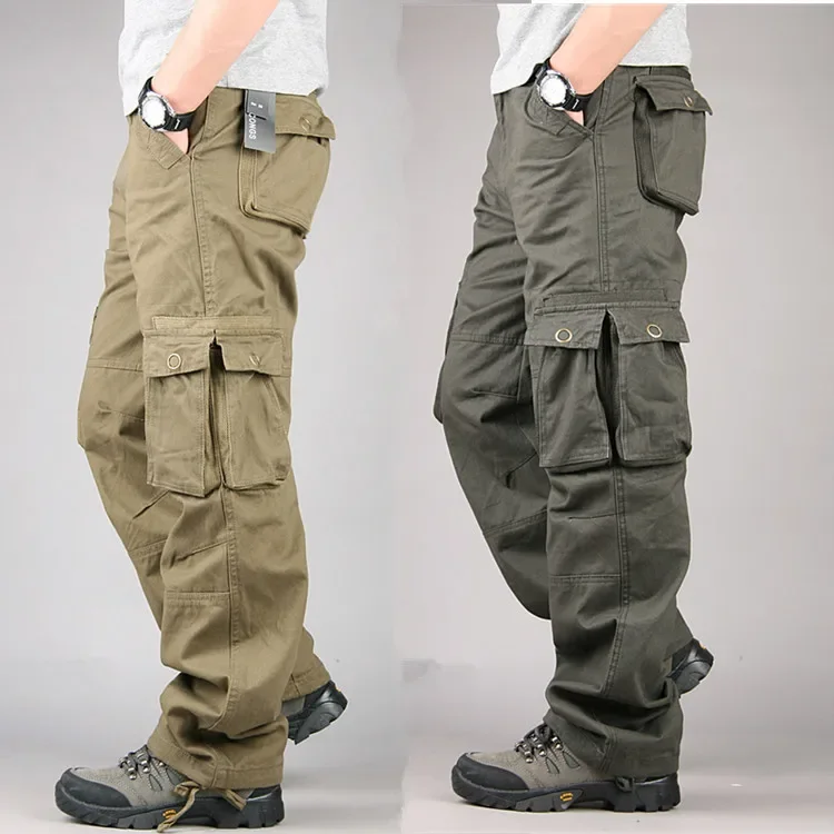 Men's new webbing trousers casual pants cotton loose and enlarged tooling men's thick trousers