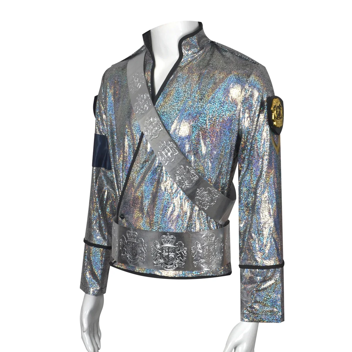 New Model Michael Jackson BAD Bucharest Tour Cosplay Full Set Handmade Laser Jacket Belt Rare Stage Outfit For Impersonator view 3