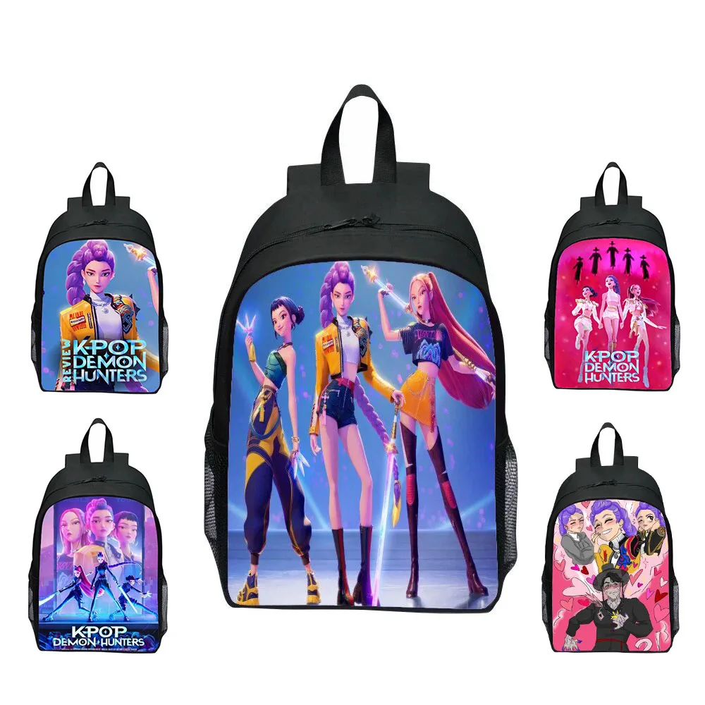 Kpop Demon Hunters Zaino Huntrix K-pop Demon Hunters Rumi Mira Zoey Zaino Astuccio Borsa da scuola Mochila Set Astuccio
