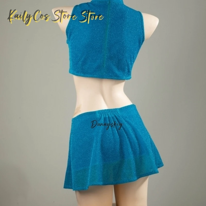 Anime Club Cartoon Princess Bloom Cosplay Girls Style Clothes Halloween Party Dress-up Blue Suit Shiny Skirt Adult Women view 6