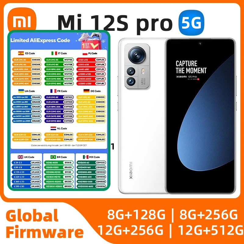 Used Xiaomi 12S Pro Snapdragon 8+ Gen 1 Android 5G Unlocked 6.73 inch All Colours in Good Condition Original used phone