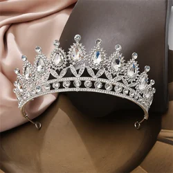 New Fashion Vintage Princess Queen Bridal Crown Headwear Crystal Tiara For Women Wedding Crown Hair Dress Accessories Jewelry