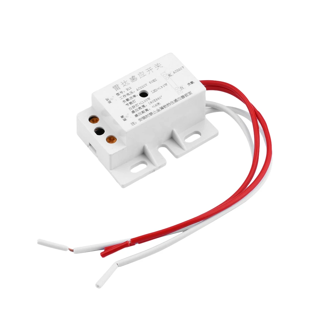 AC 220V 50Hz Auto Infrared Human Sensor Switch PIR Microwave Radar Body Motion Sensor Module Adjustable For Time Distance Range