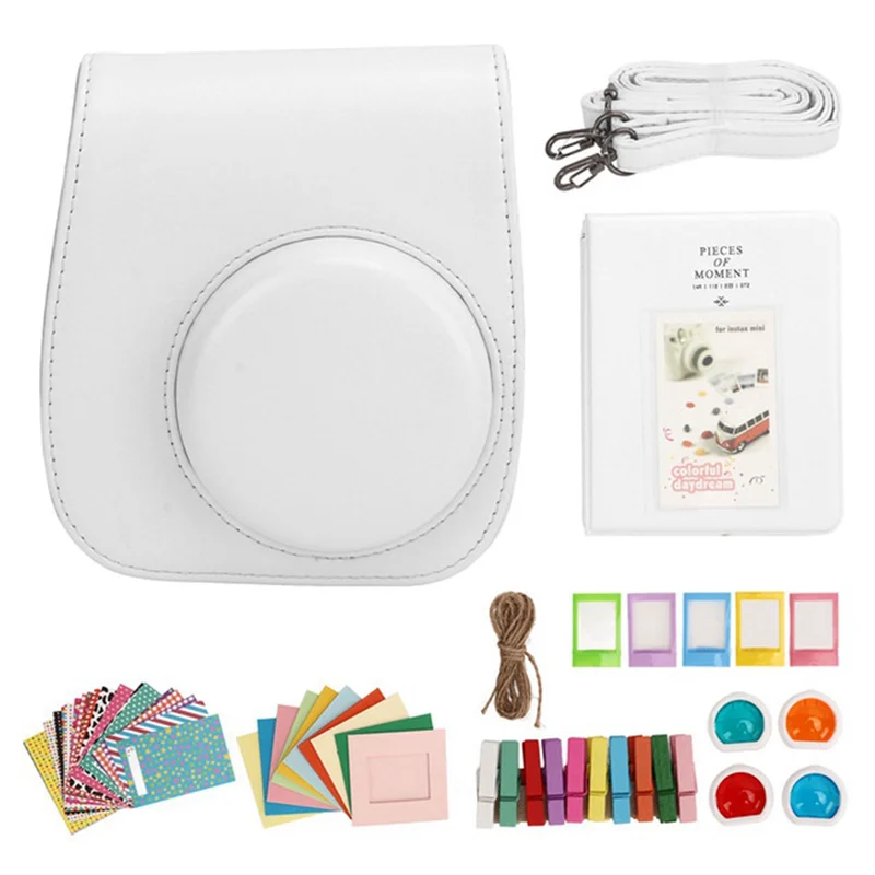 

ABAN Instant Camera Protective Bag PU Case For Fujifilm Instax Mini 12 With Album Filters Colorful Frames Stickers