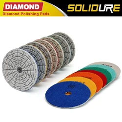 7pcs/set  Flexible Wet Diamond Polishing Pads Sanding Discs for Polishing Granite Marble with Water