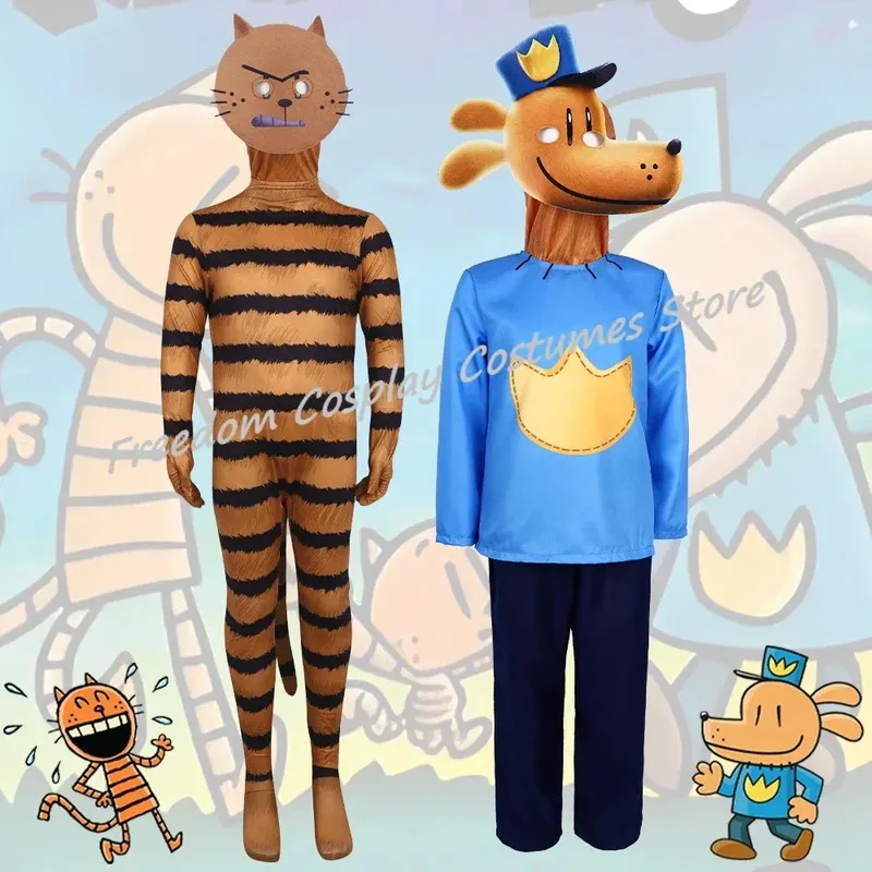 

Новый DogMan косплей фэнтезийная рубашка одежда мультфильм пити кошка детектива собака карнавальный костюм для мальчиков и девочек карнавальный костюм на Хэллоуин