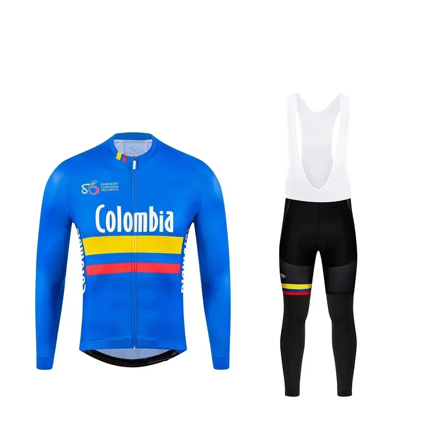 SPRING SUMMER 2024 COLOMBIA Team Cycling Jersey Long Sleeve Bicycle Clothing With Bib PANTS Ropa Ciclismo