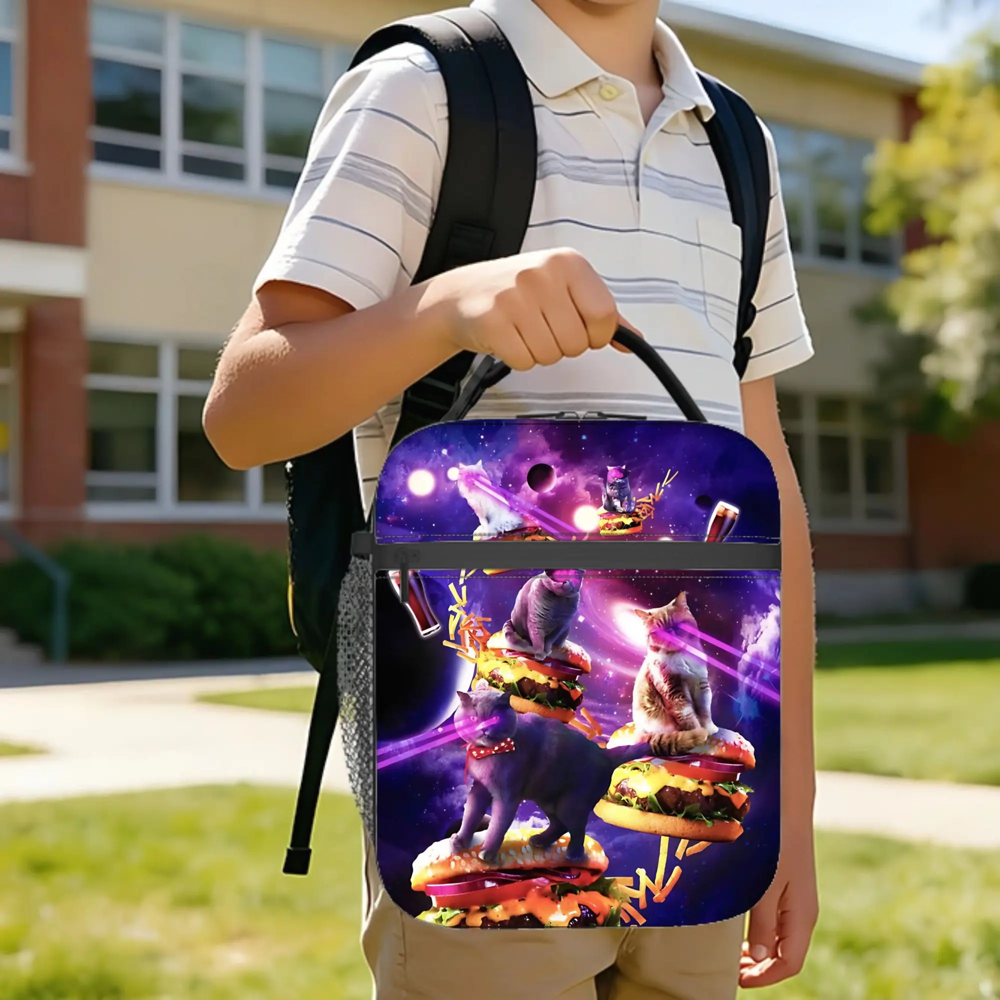 space-cheeseburger-cats-bolsa-termica-isolada-para-almoco-a-prova-de-vazamento-hamburger-space-cat-bolsa-termica-reutilizavel-lancheira-sacola-para-alimentos