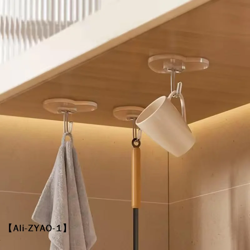 【O】20/40/60pcHeart Shape Transparent Hooks Non Punching Plastic Love Hangers Holder Self Adhesive Key Towel Multi-Purpose Hooks - view 4