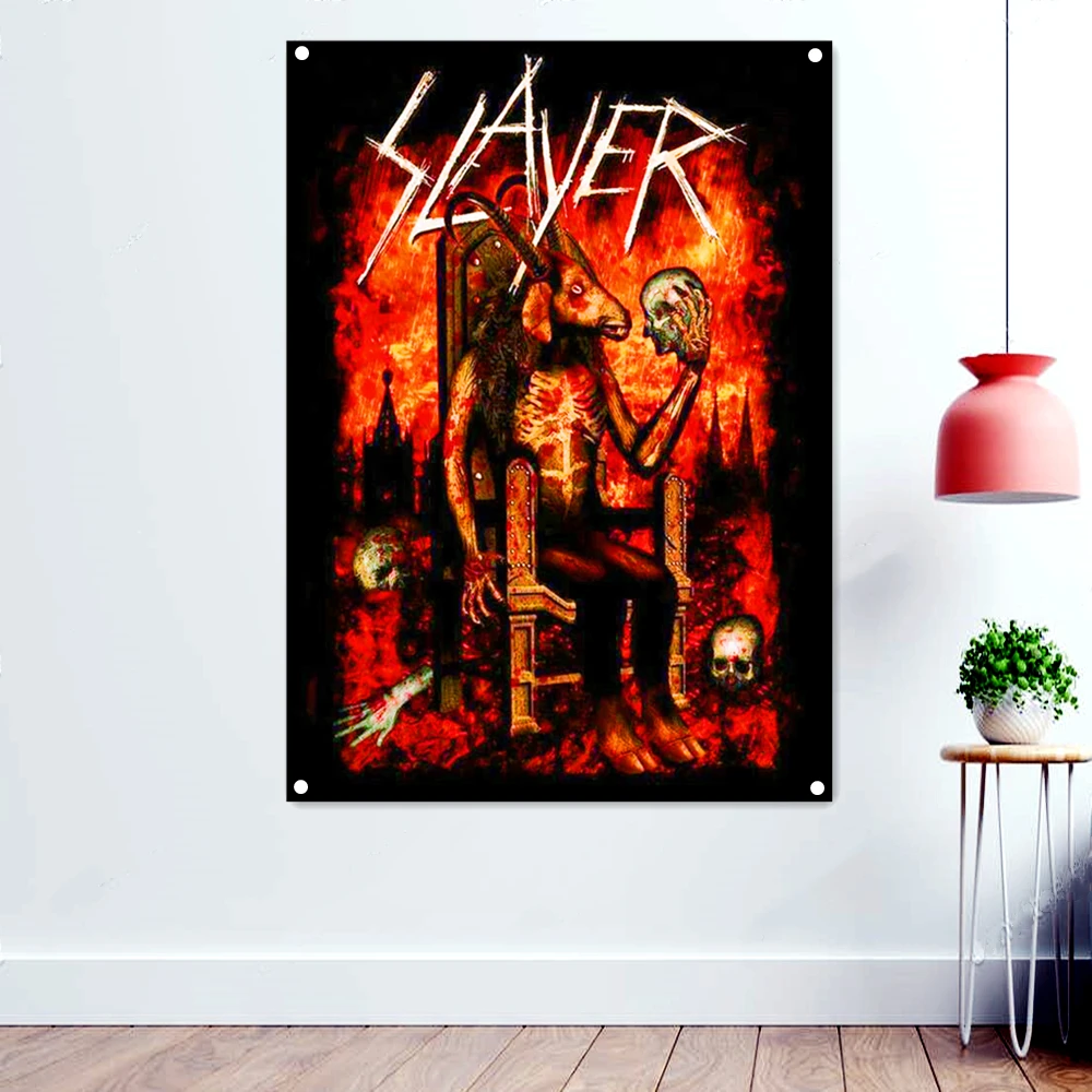 

Sheep Skeleton Brutal Death Metal Artworks Banners Tapestry Dark Wall Art Background Hanging Cloth Rock Band Icon Poster Flag