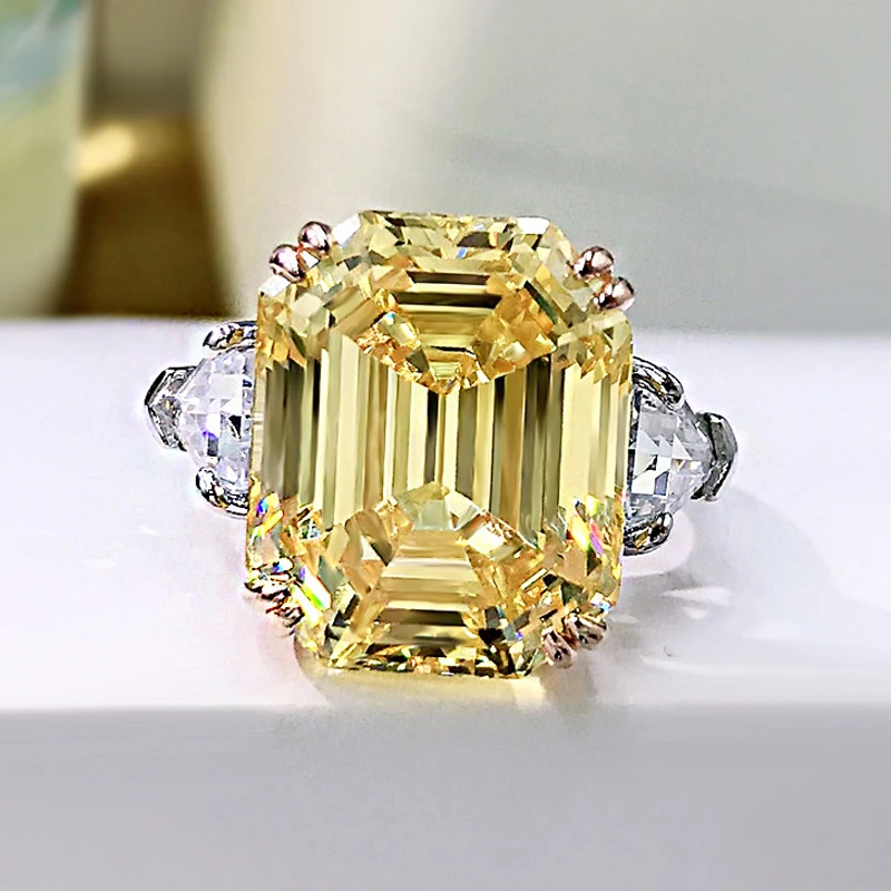 

Karloch 100% 925 Sterling Silver Sparkling 13*16mm Pink Yellow High Carbon Diamond Fine Jewelry Wedding Party Fine Jewelry Gifts