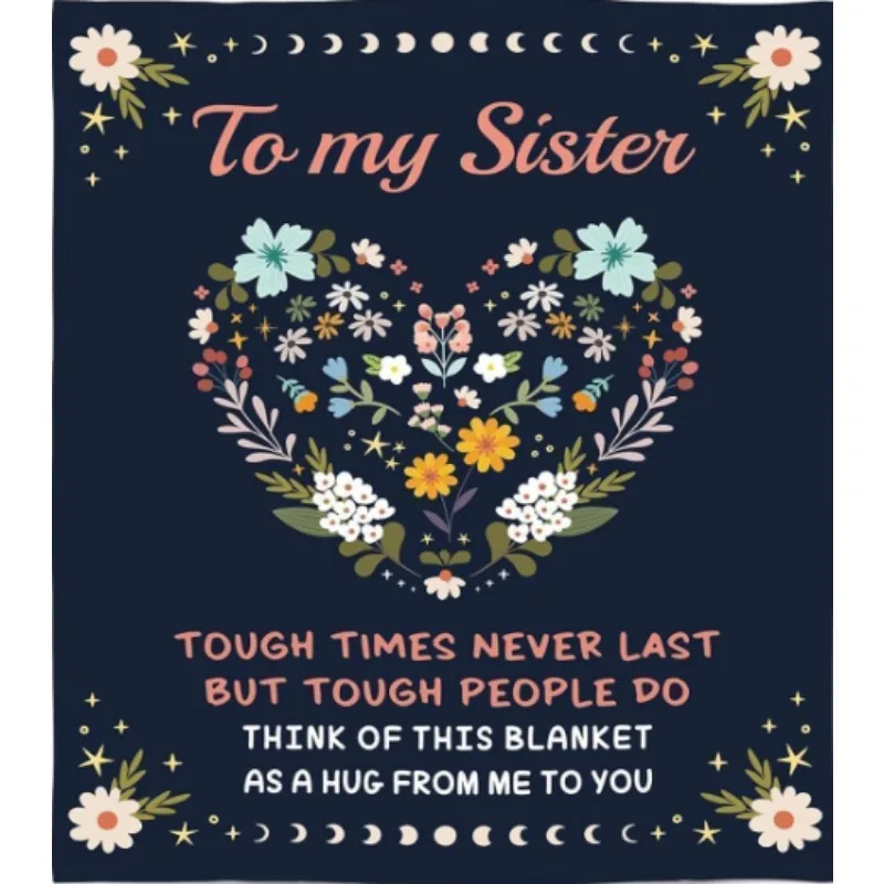 Presentes para irmã, presentes de incentivo inspiradores de recuperação exclusiva para irmãs – Cobertor de flanela motivacional