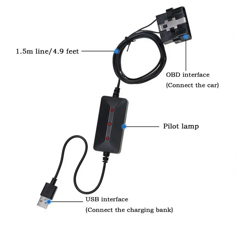 بالنسبة لمعظم كابل حفظ الذاكرة obd2 المناسب مع حماية عكسية، واقي كابل محول بنك الطاقة USB للركاب