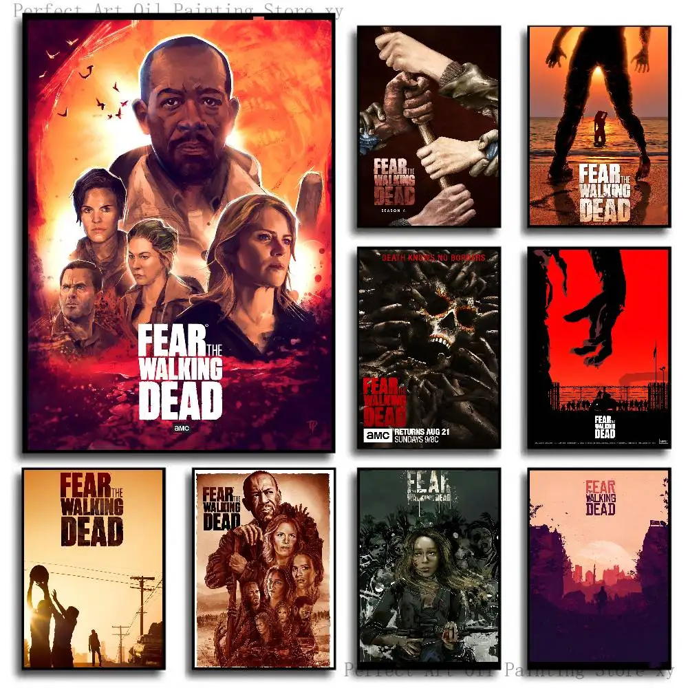 Horror Film Fear The Walking Dead Poster Self-adhesive Art Room Entrance Restaurant Wall Decor Art Painting