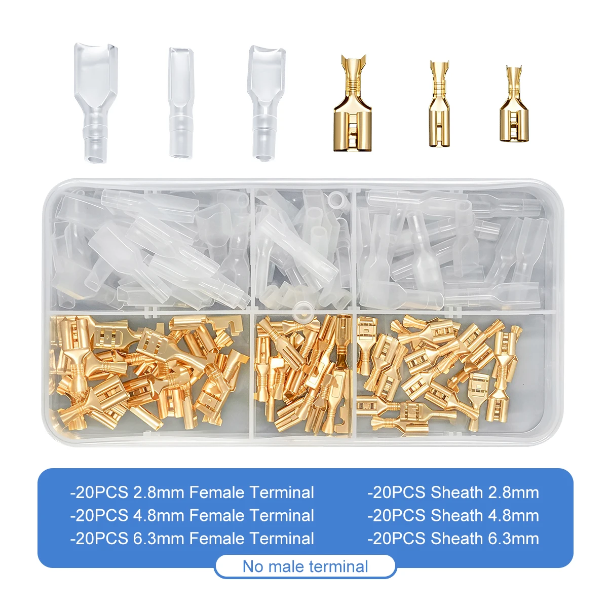 Crimp Terminals Insulated Seal Electrical Wire Connectors Crimp Terminal Connector Assortment Kit 270/135/120pcs 2.8/4.8/6.3mm