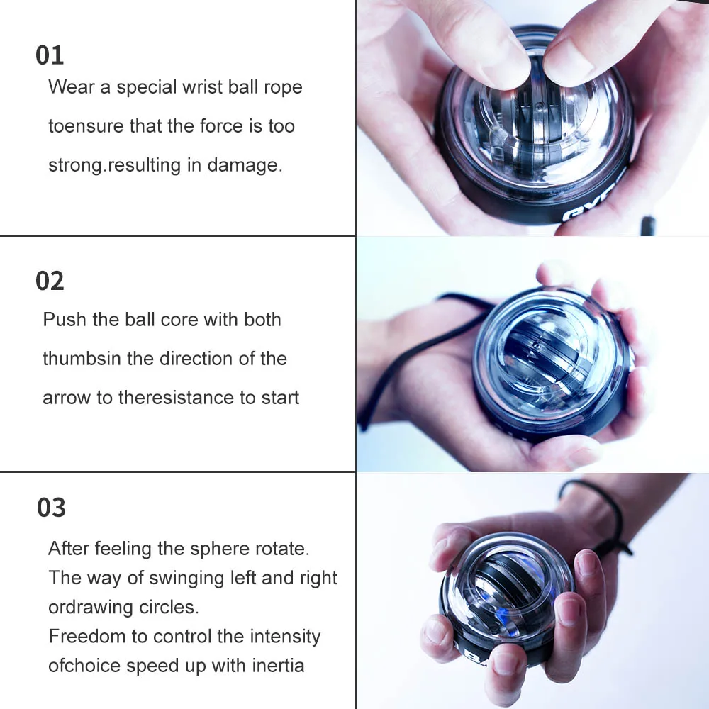 LED Gyroscopic Wrist Power Trainer Ball 3