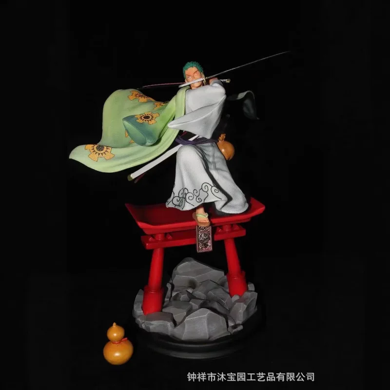 

Новые периферийные устройства аниме: Зоро, три ножа, струящееся кимоно, статуя Королевства гармонии, модель, набор коробок, настольное украшение ручной работы, подарок