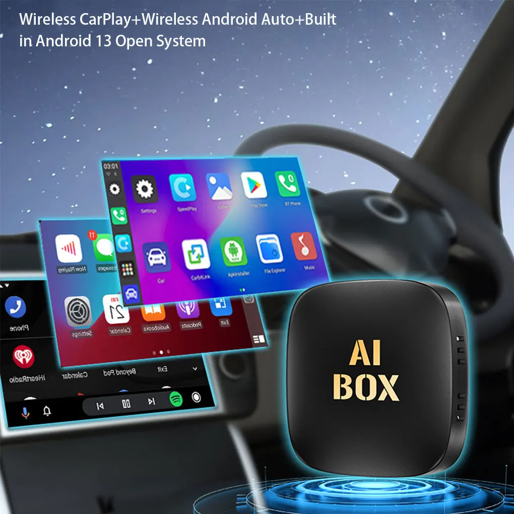 

Android 13 CarPlay Smart Ai Box Android Wireless CarPlay Android Auto Adapter For Netflix For YouTube car intelligent systems