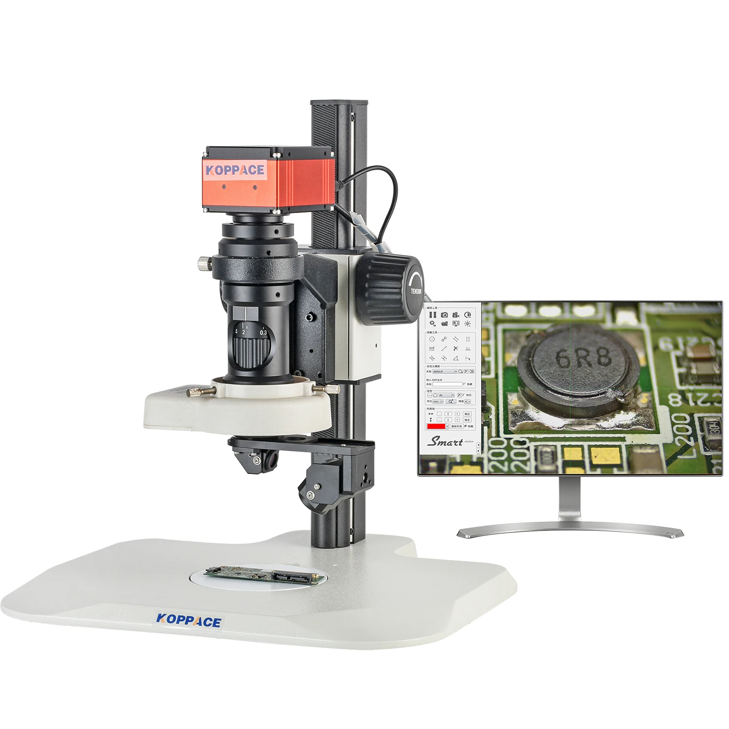 

KOPPACE 360°Rotation 2D/3D Microscope 23X-169X Magnification 4K HD Imaging Supports Shooting,Video,Measurement