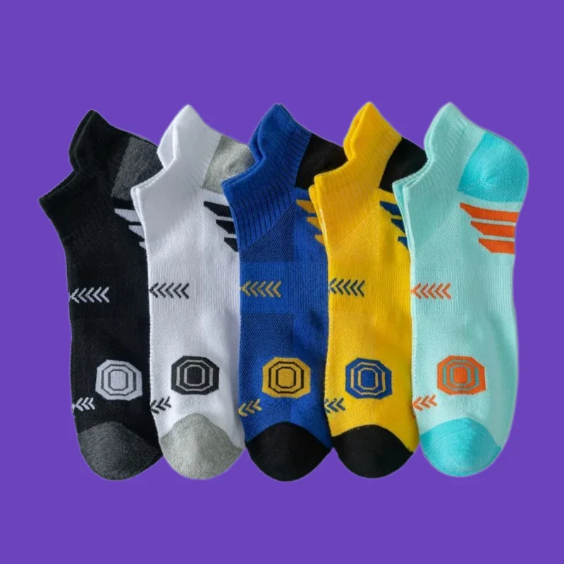 

5/10 Pairs 2024 Sports Men's Short Socks Youth Deodorant Short Socks Men's Large Size Summer Cotton Sports Socks Fashion Socks