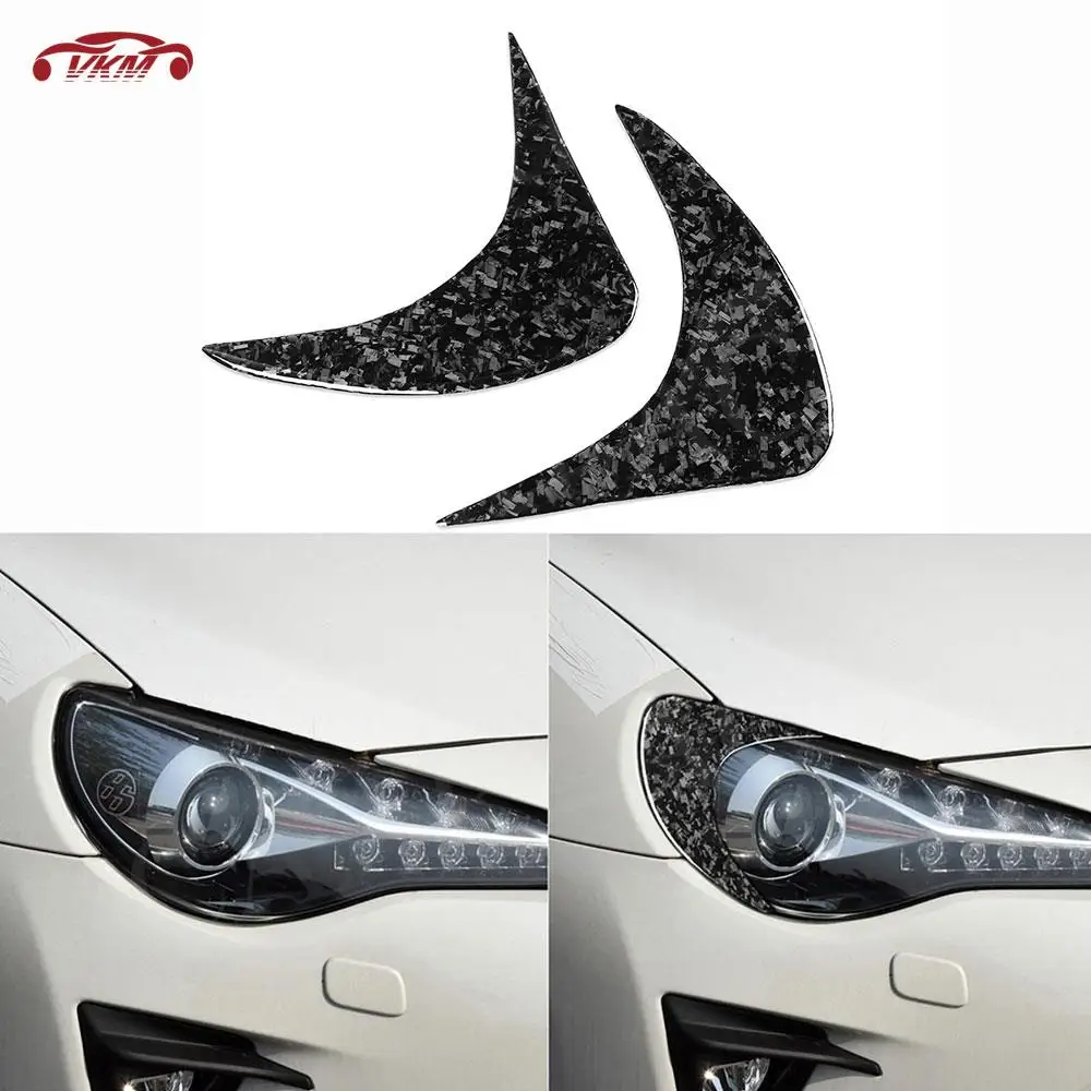 

Forged Carbon Fiber Front Bumper Eyelids For Toyota GT 86 2013-2020 Eyebrow Headlight Covers Car Styling